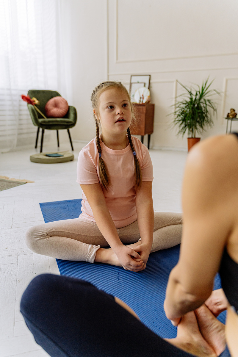 A Young Girl Doing Exercise